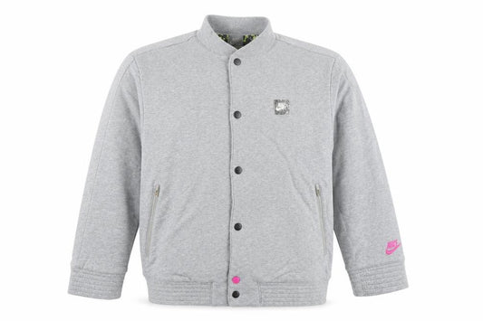 Nike Girls Grey Bomber Jacket Lined Cotton Blend Size 12-13 Years