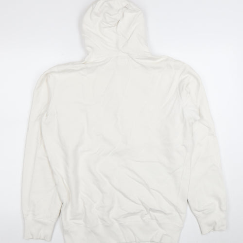 Diesel Women's Ivory Graphic Pullover Hoodie Size L 100% Cotton