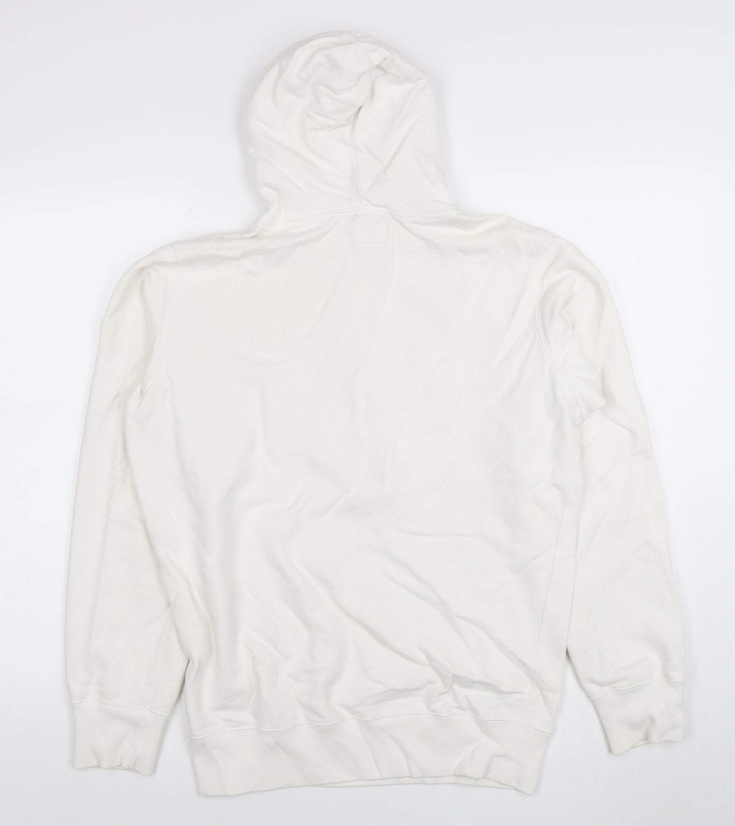 Diesel Women's Ivory Graphic Pullover Hoodie Size L 100% Cotton