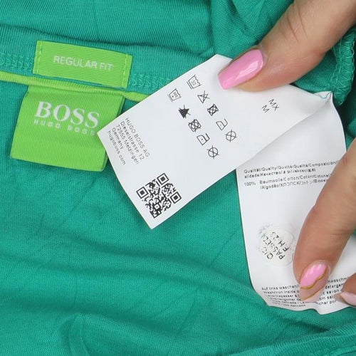 Hugo Boss Men's Green Regular Fit Cotton Crew Neck T-Shirt M
