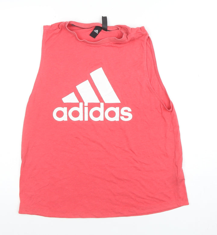 Adidas Womens Pink Sleeveless Logo Tank Top Size M