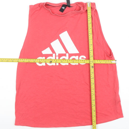 Adidas Womens Pink Sleeveless Logo Tank Top Size M