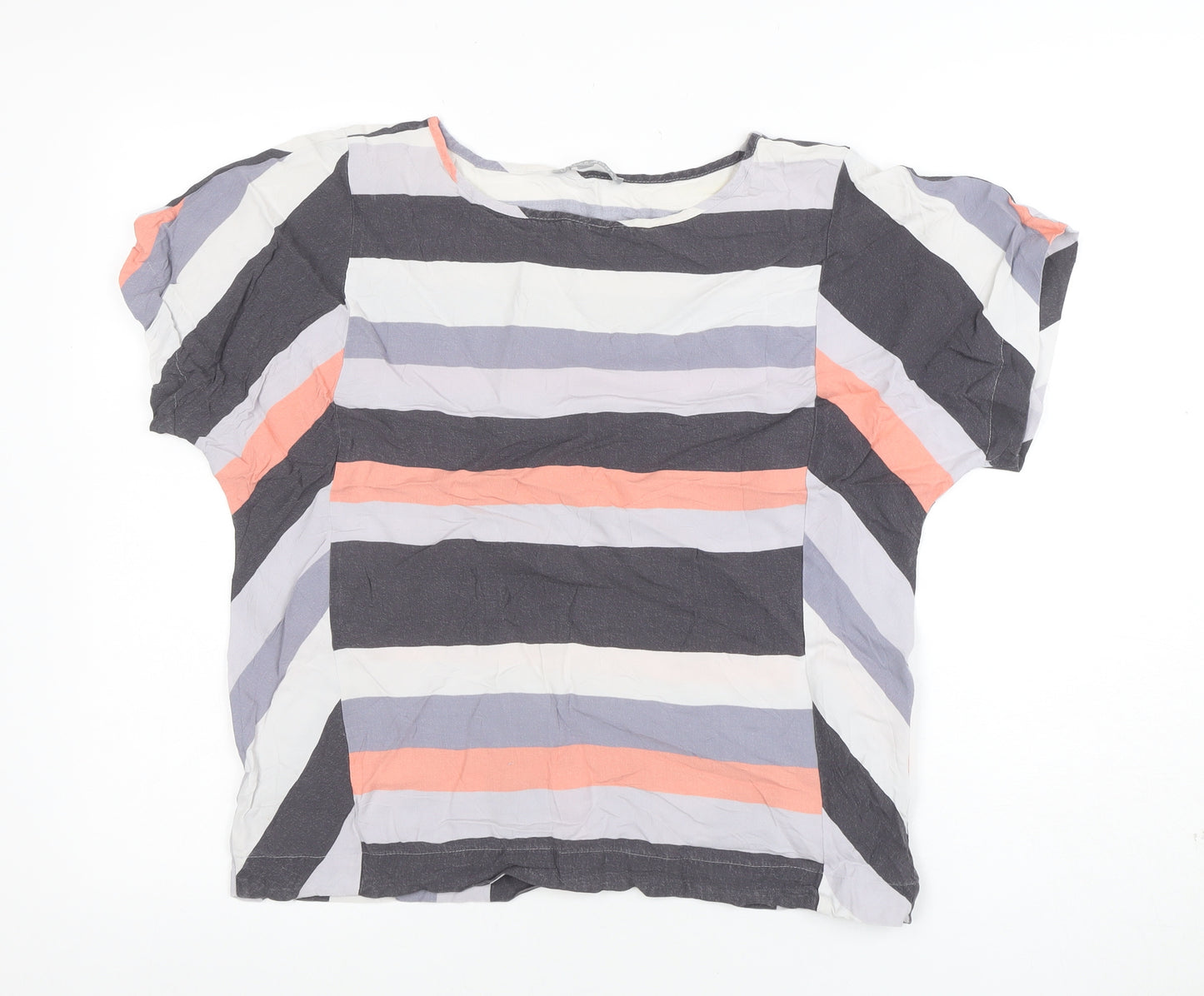 Oliver Bonas Women's Multicoloured Striped Viscose Blouse Size 10