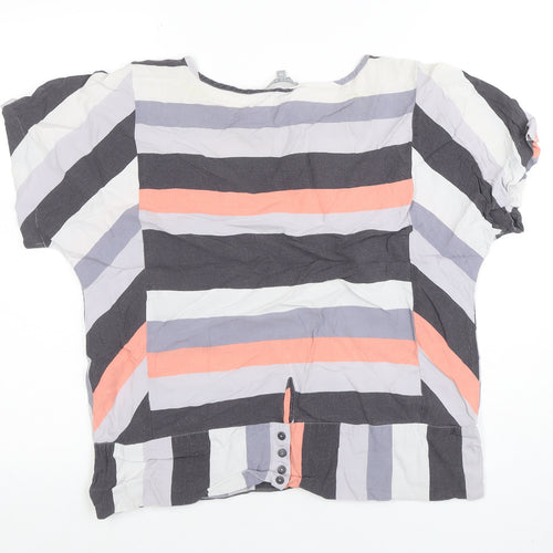 Oliver Bonas Women's Multicoloured Striped Viscose Blouse Size 10