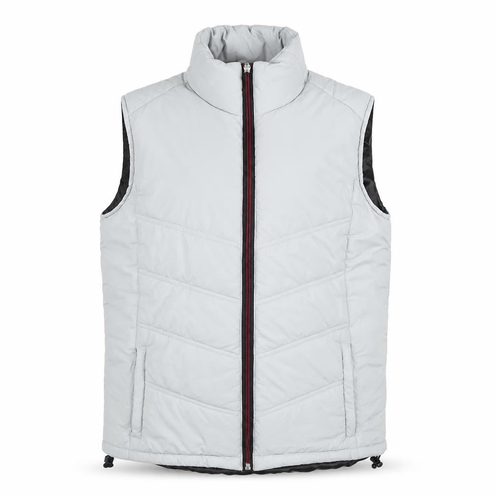 Front view of Slazenger Men's Grey L Bodywarmer Waistcoat Polyester Zip Padded