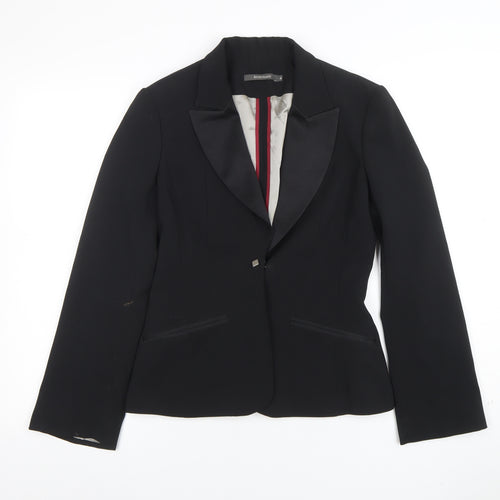 River Island Black Shawl Lapel Tuxedo Blazer Women Size 8