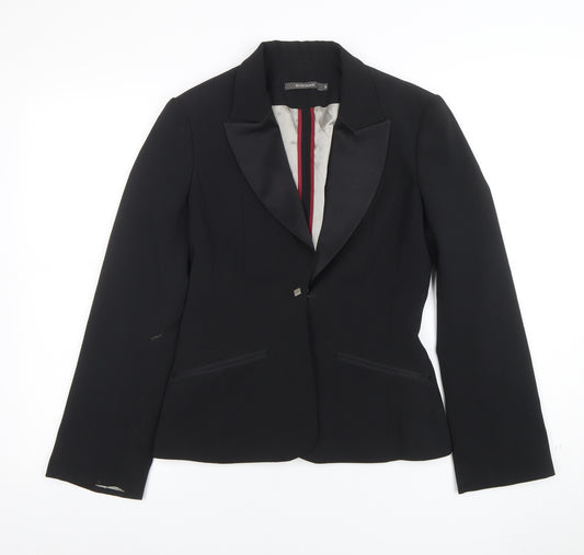 River Island Black Shawl Lapel Tuxedo Blazer Women Size 8
