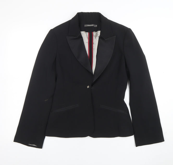 River Island Black Shawl Lapel Tuxedo Blazer Women Size 8