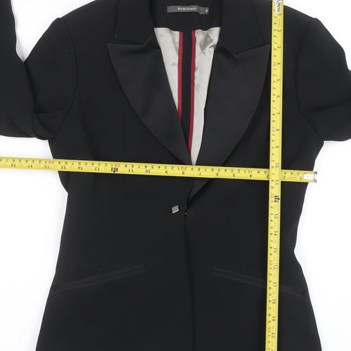 River Island Black Shawl Lapel Tuxedo Blazer Women Size 8