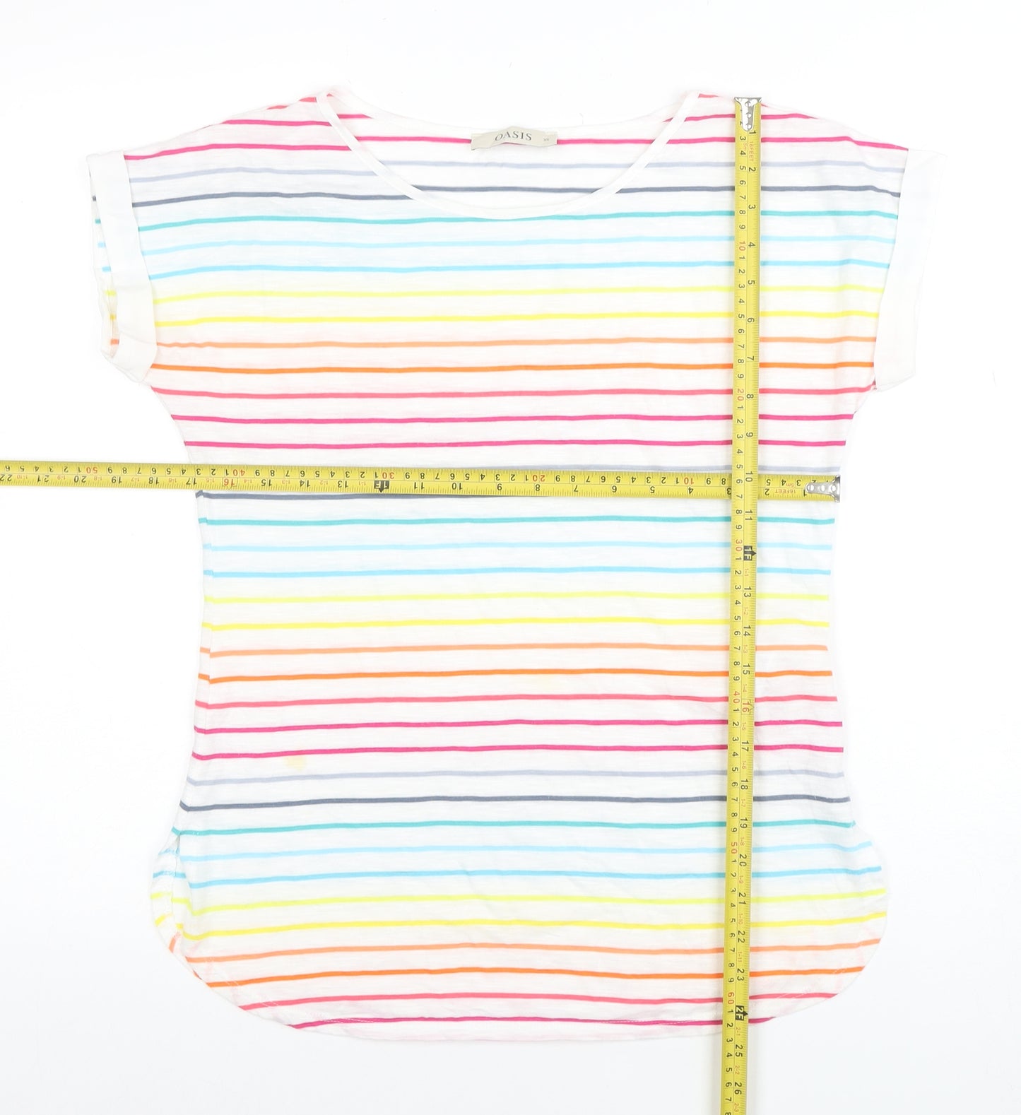 Oasis Women’s Multicoloured Striped Basic T-Shirt XS