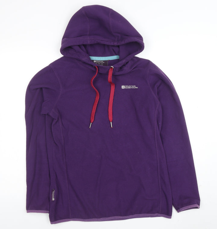Mountain Warehouse Womens Purple Pullover Hoodie UK 12 Fleece