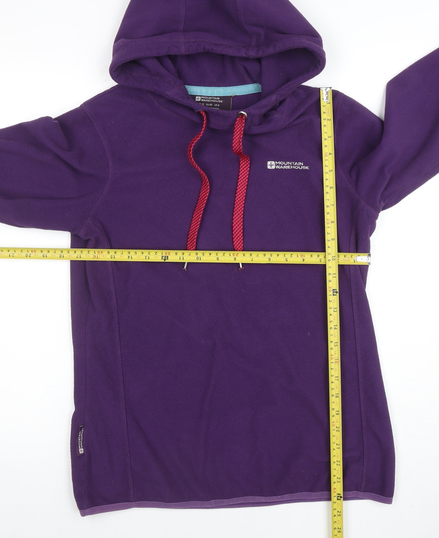 Mountain Warehouse Womens Purple Pullover Hoodie UK 12 Fleece