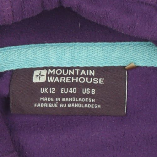Mountain Warehouse Womens Purple Pullover Hoodie UK 12 Fleece