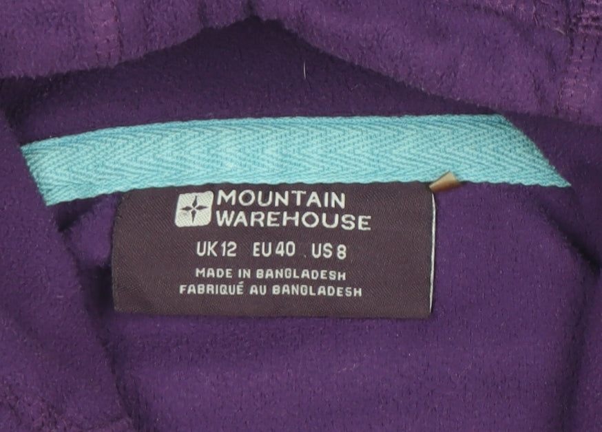 Mountain Warehouse Womens Purple Pullover Hoodie UK 12 Fleece