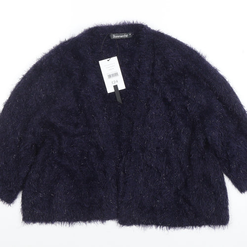 Bonmarché Women’s Blue Fluffy Open Front Cardigan Size M
