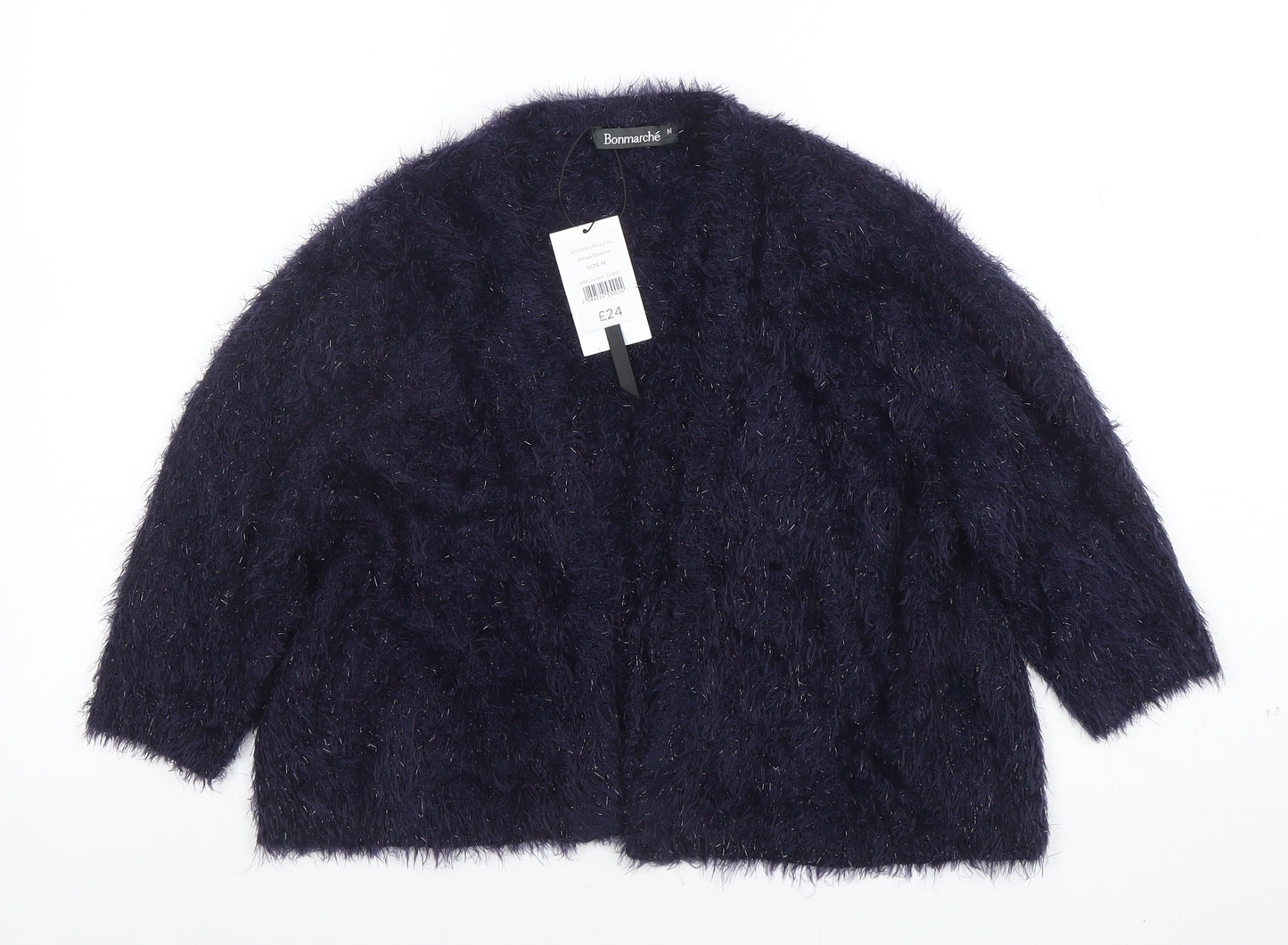 Bonmarché Women’s Blue Fluffy Open Front Cardigan Size M