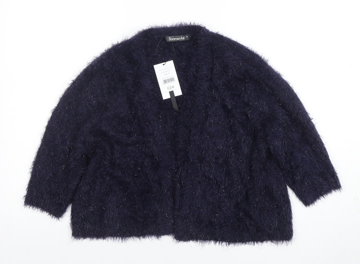 Bonmarché Women’s Blue Fluffy Open Front Cardigan Size M