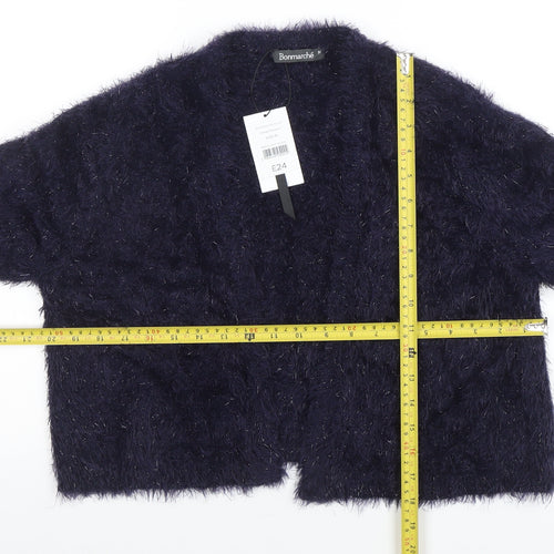 Bonmarché Women’s Blue Fluffy Open Front Cardigan Size M