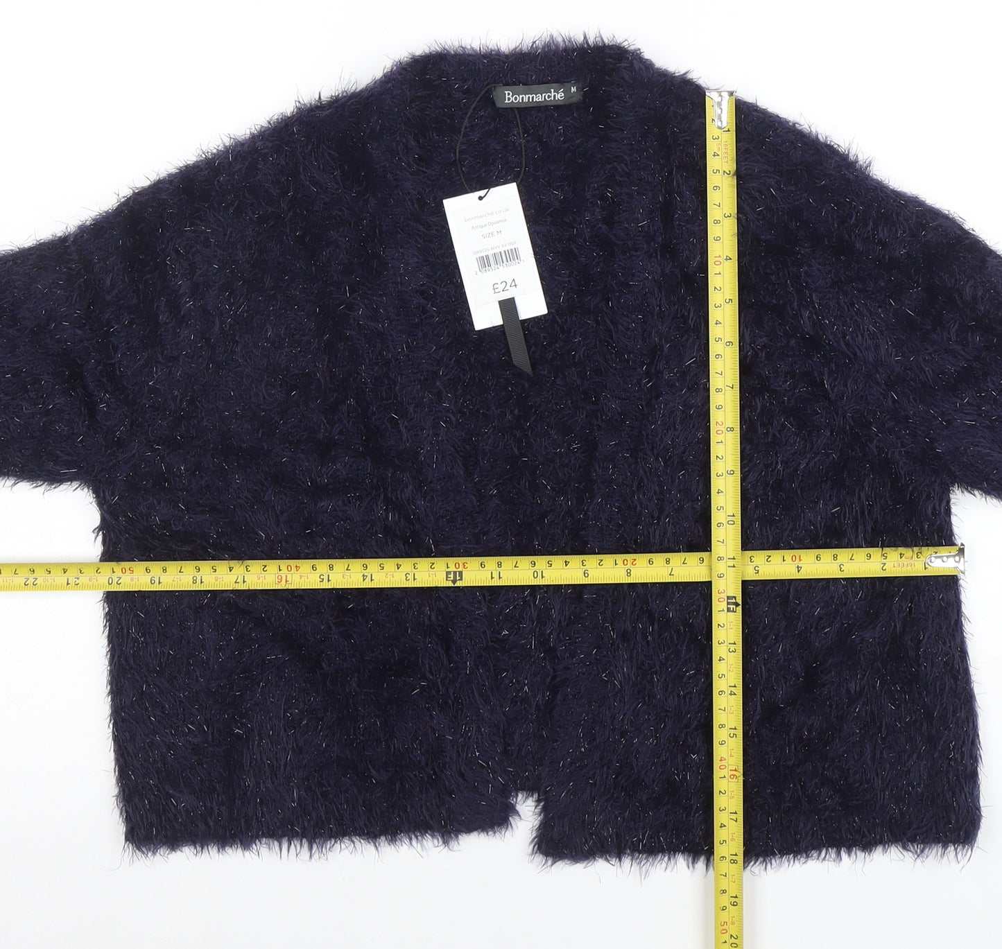 Bonmarché Women’s Blue Fluffy Open Front Cardigan Size M