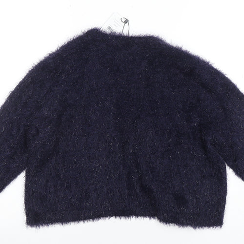 Bonmarché Women’s Blue Fluffy Open Front Cardigan Size M