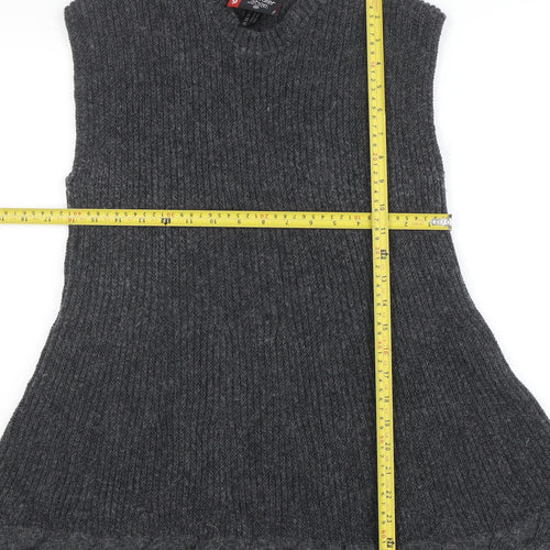 Sweater Shop Women's Grey Wool Blend Sleeveless Knit Vest M