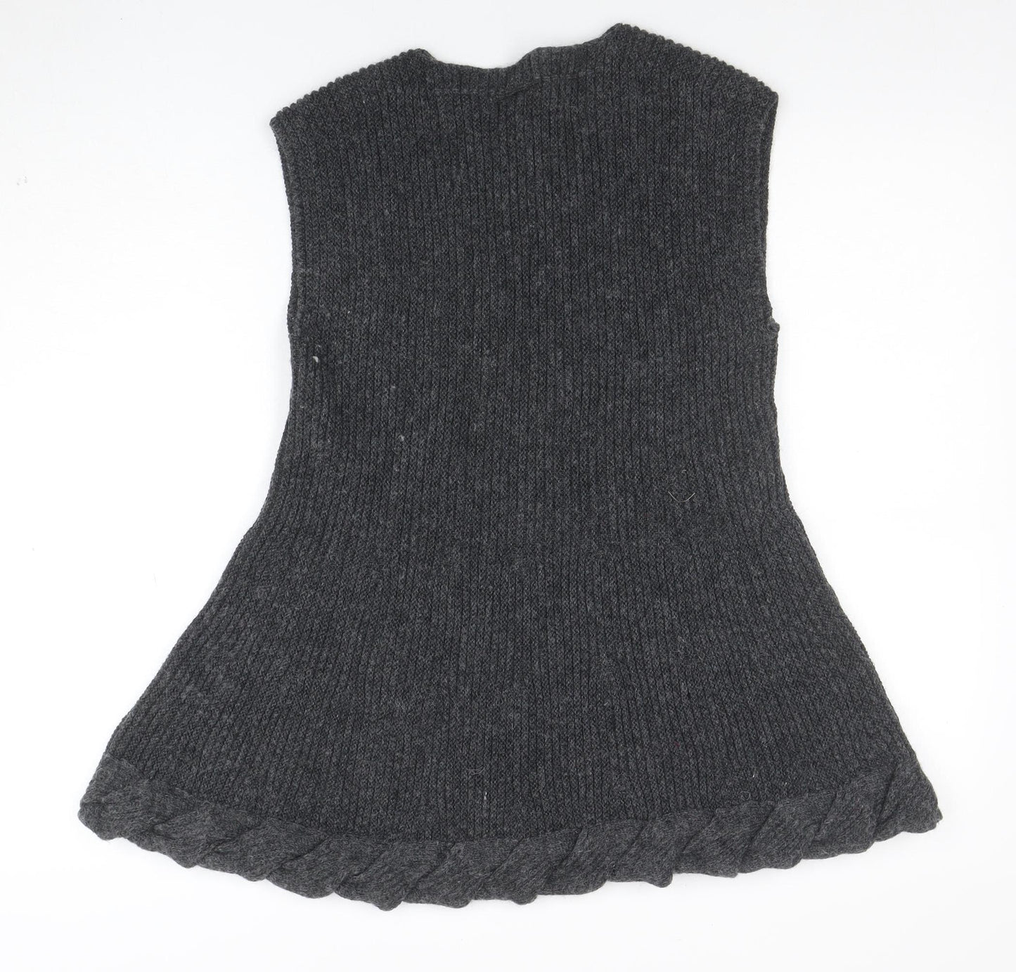 Sweater Shop Women's Grey Wool Blend Sleeveless Knit Vest M