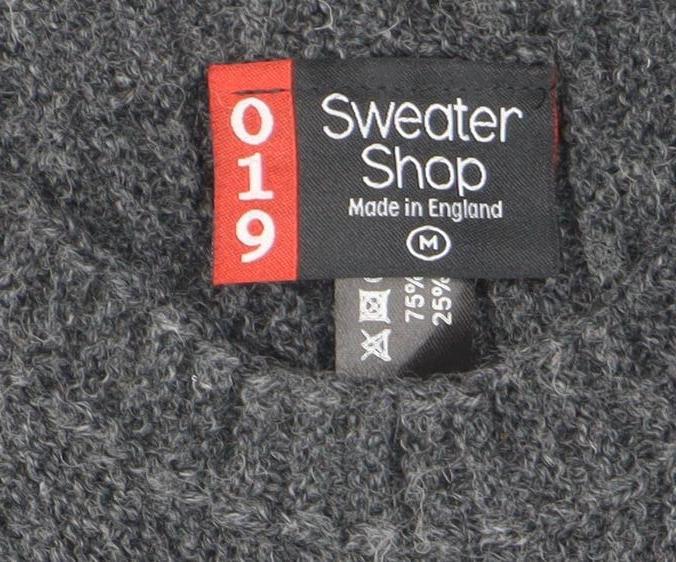 Sweater Shop Women's Grey Wool Blend Sleeveless Knit Vest M