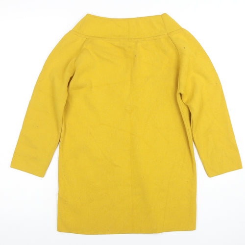 Marks and Spencer Per Una Women's Yellow V-Neck Knit Jumper Size 12