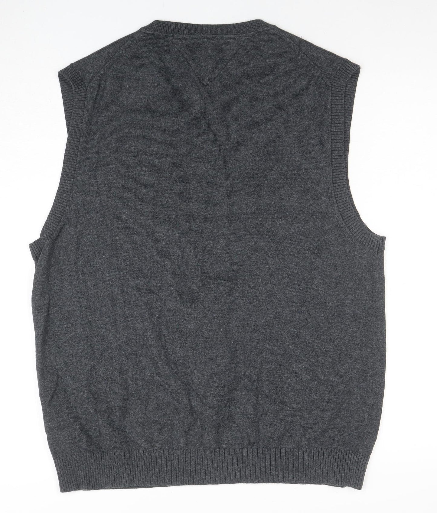 Tommy Hilfiger Men’s Grey Cotton Cashmere V-Neck Vest L