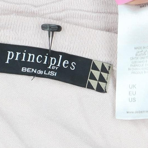 Principles by Ben de Lisi Women Beige Size 16 3/4 Sleeve Boat Neck Jumper