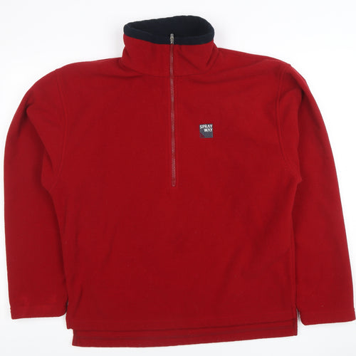 Sprayway Men’s Red Fleece 1/4 Zip Outdoor Jacket Size M