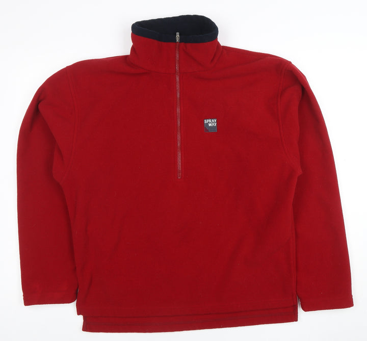Sprayway Men’s Red Fleece 1/4 Zip Outdoor Jacket Size M