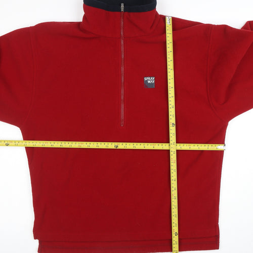 Sprayway Men’s Red Fleece 1/4 Zip Outdoor Jacket Size M
