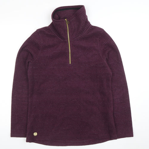 Regatta Women’s Purple Striped 1/2 Zip Fleece Sweatshirt UK 10