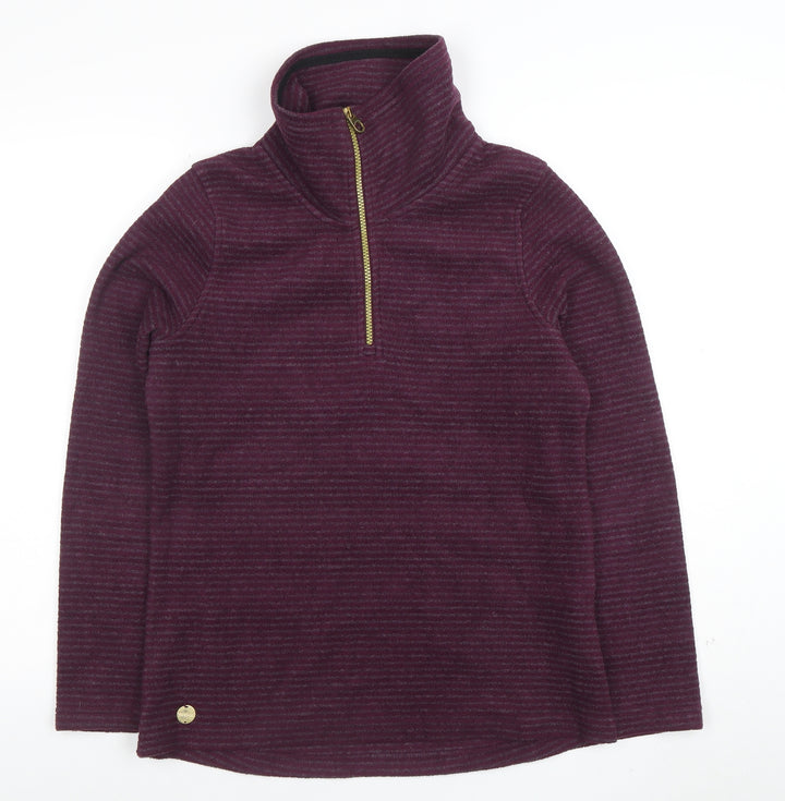 Regatta Women’s Purple Striped 1/2 Zip Fleece Sweatshirt UK 10