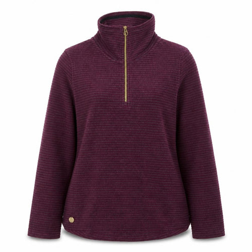 Regatta Women’s Purple Striped 1/2 Zip Fleece Sweatshirt UK 10