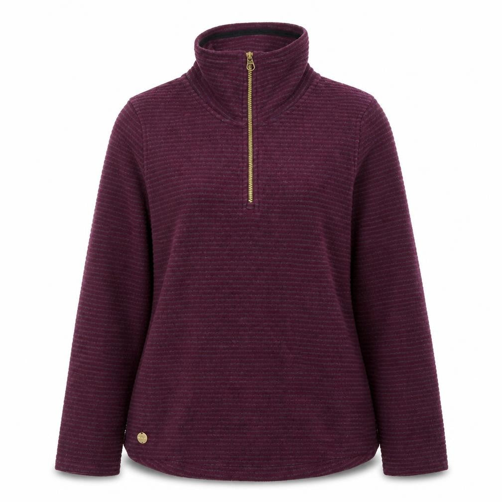 Regatta Women’s Purple Striped 1/2 Zip Fleece Sweatshirt UK 10