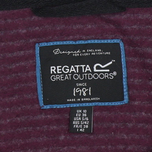 Regatta Women’s Purple Striped 1/2 Zip Fleece Sweatshirt UK 10