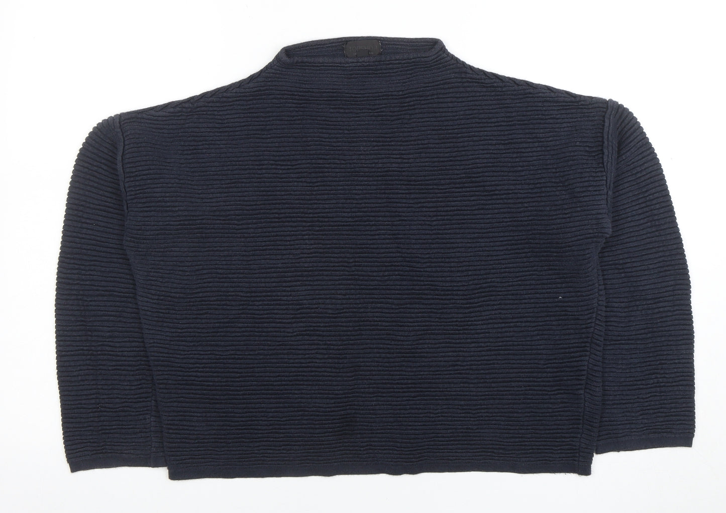 Topshop Womens Black Mock Neck Ribbed Knit Pullover Jumper Size 10