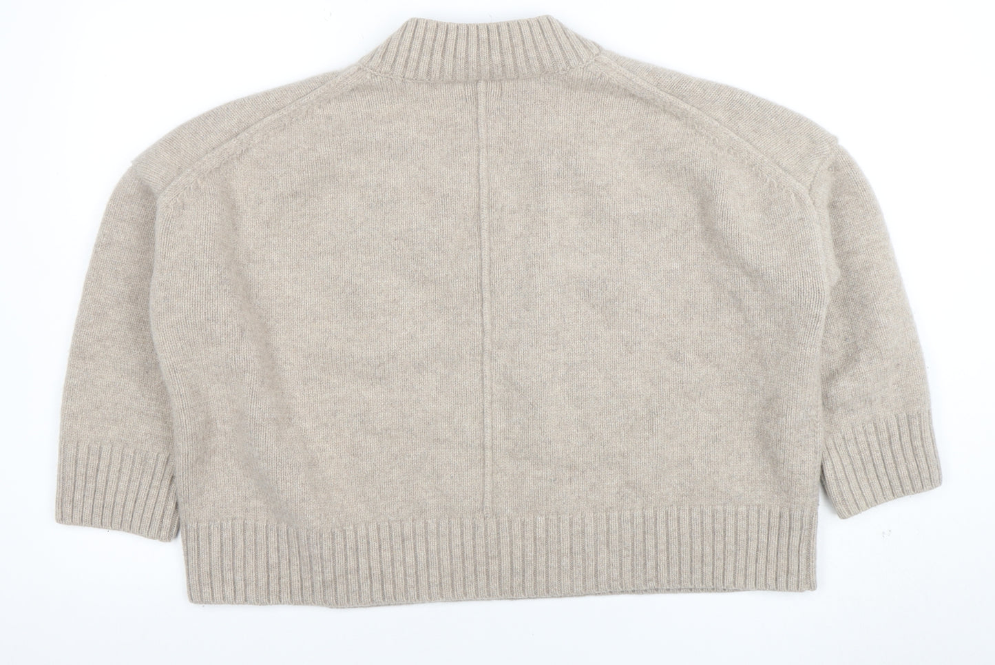 H&M Women’s Beige Wool V-Neck Knit Pullover Jumper Size M