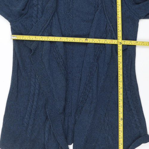 Marks and Spencer Per Una Women’s Blue Cable Knit Open Cardigan L