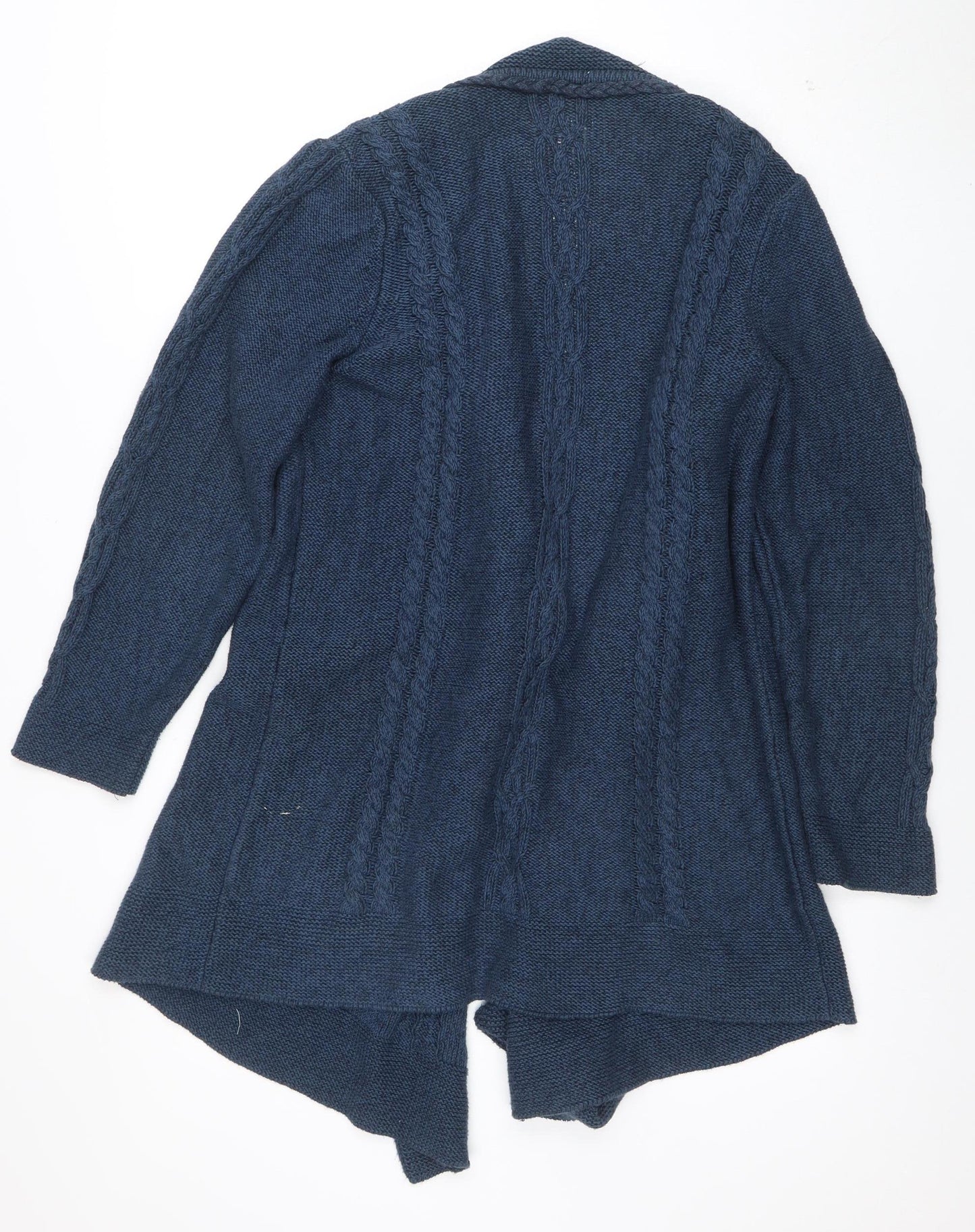 Marks and Spencer Per Una Women’s Blue Cable Knit Open Cardigan L