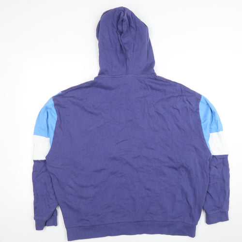 ASOS Design Mens Blue Alaska 1990 Pullover Hoodie Size L Cotton Blend