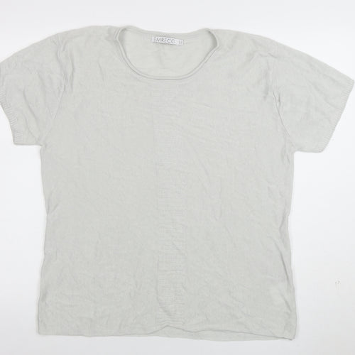 Emreco Women's Grey Linen Blend Short Sleeve Basic T-Shirt Size 18
