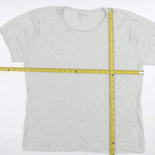 Emreco Women's Grey Linen Blend Short Sleeve Basic T-Shirt Size 18
