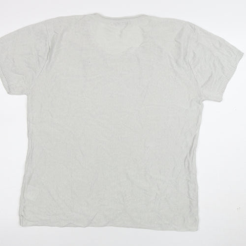 Emreco Women's Grey Linen Blend Short Sleeve Basic T-Shirt Size 18