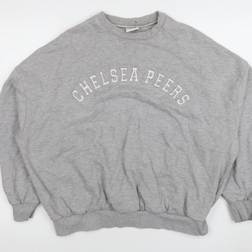 Chelsea Peers Women Grey Small Crew Neck Pullover Sweatshirt