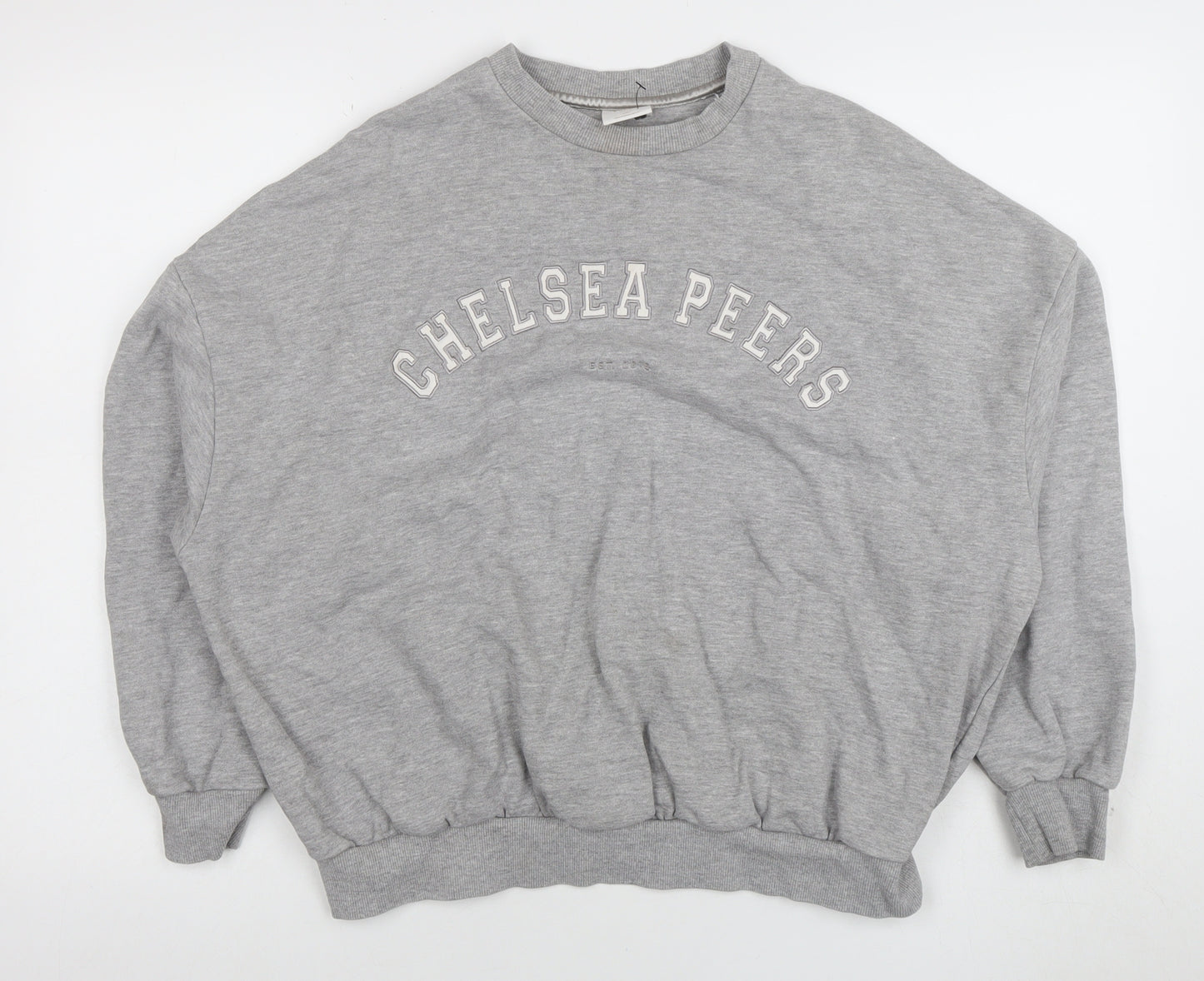 Chelsea Peers Women Grey Small Crew Neck Pullover Sweatshirt