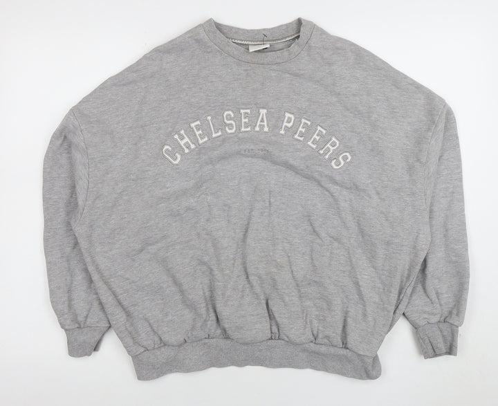 Chelsea Peers Women Grey Small Crew Neck Pullover Sweatshirt