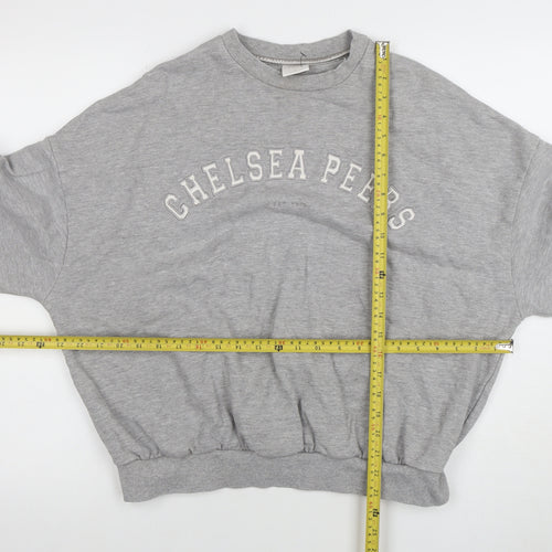 Chelsea Peers Women Grey Small Crew Neck Pullover Sweatshirt